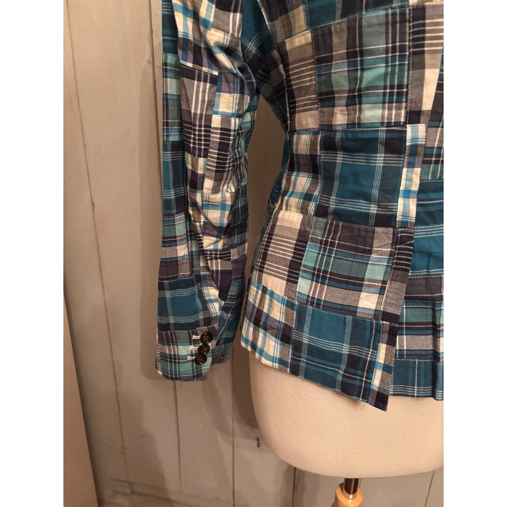 Talbots Patchwork Blazer Button Jacket Size 6 Blu… - image 9